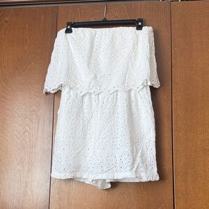 Jessica Simpson White Eyelet Removable Strap Romper (Straps Attached) Sz Medium